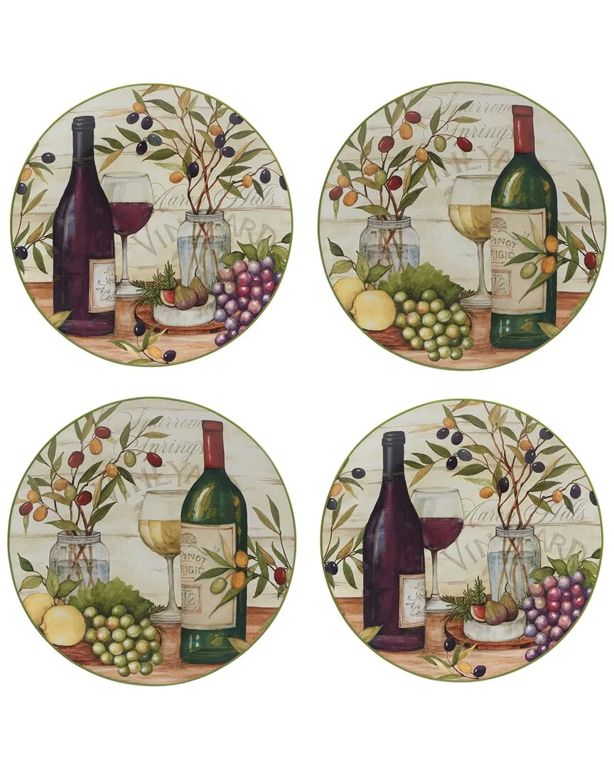 Meadow Brook Vineyard Dinner Plates Set of 4 - Multicolor, Ceramic image