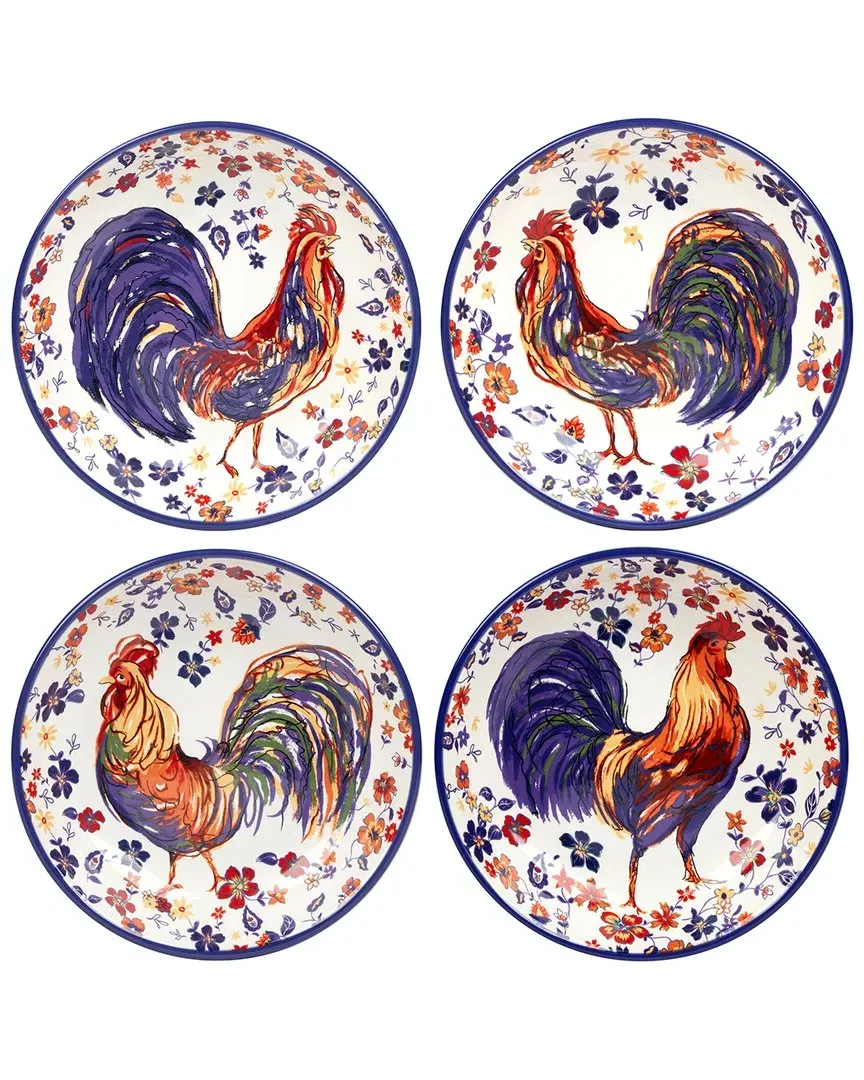 Morning Rooster Set of 4 Soup Bowls - Multicolor, Ceramic image