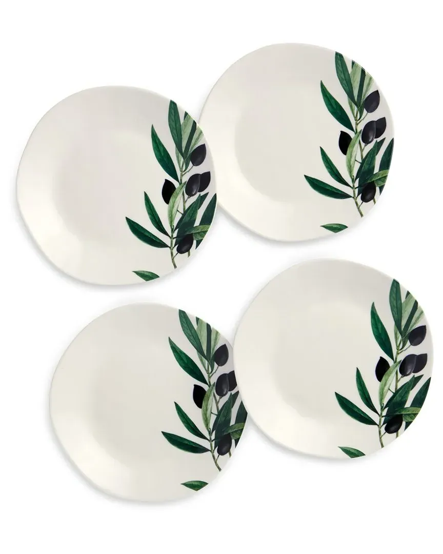 Olivia Set of 4 Canape Plates - Multicolor, Stoneware image