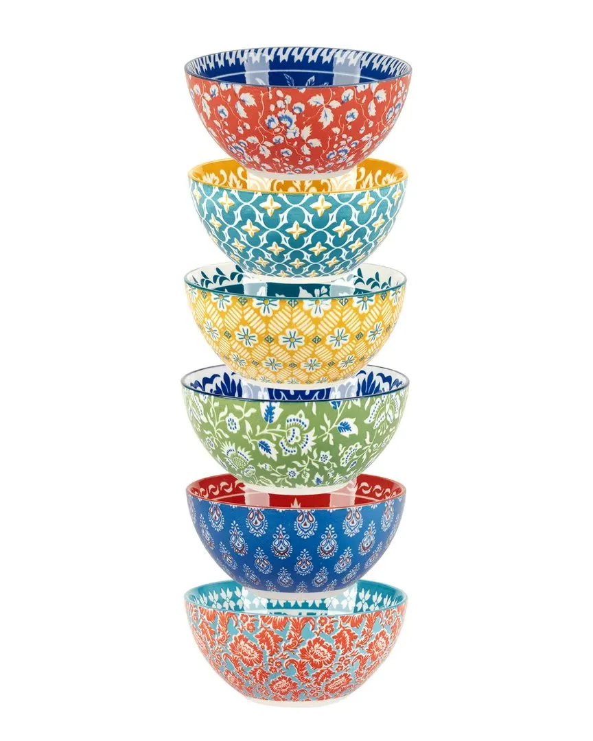Panache Set of 6 All Purpose Bowls - Multicolor, Porcelain image