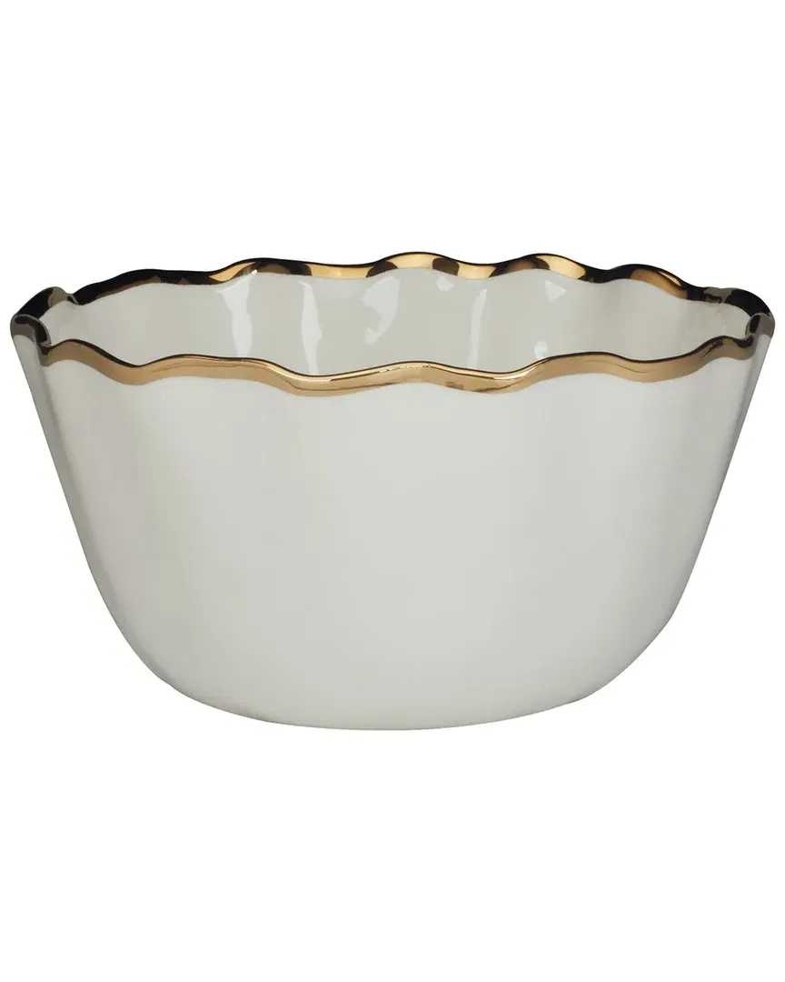 Regency Deep Porcelain Bowl - White Gold image