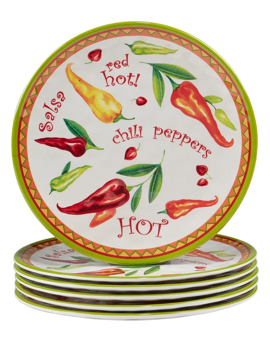Set of 6 Salad Plates - Red Hot, Melamine image