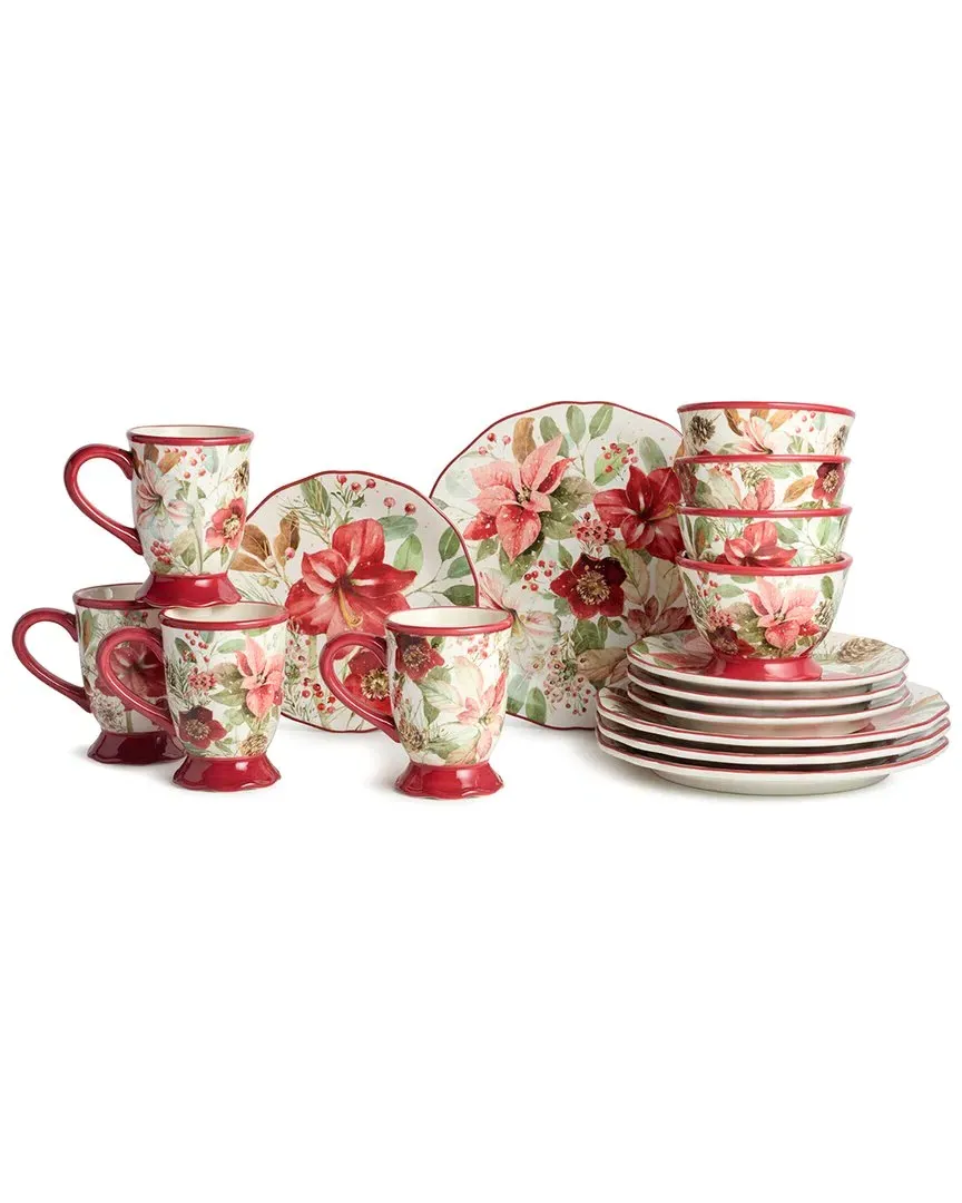 Winter Blooms 16-Piece Dinnerware Set - Multicolor
