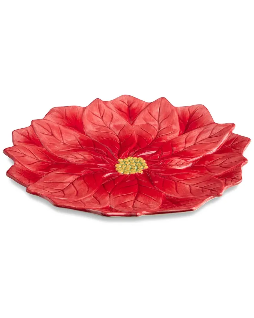 Winter Blooms 3D Poinsettia Platter - Red image