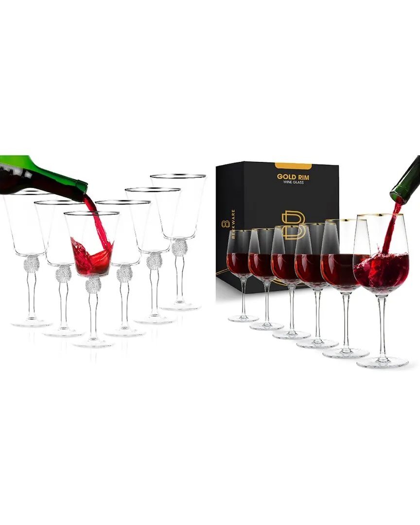 Gold & Glamour Wine Glass Bundle - Clear Glass image