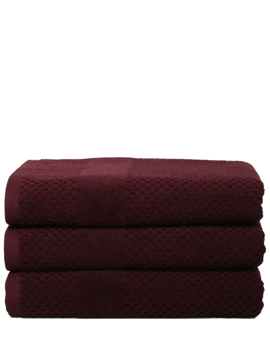 Honeycomb 3-Piece Bath Towel Set - Fig, Turkish Cotton image