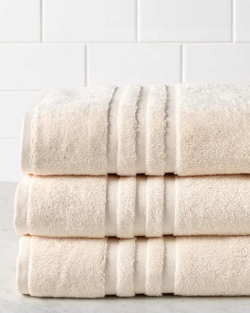 Irvington Set of 3 Bath Towels - Cream, Cotton