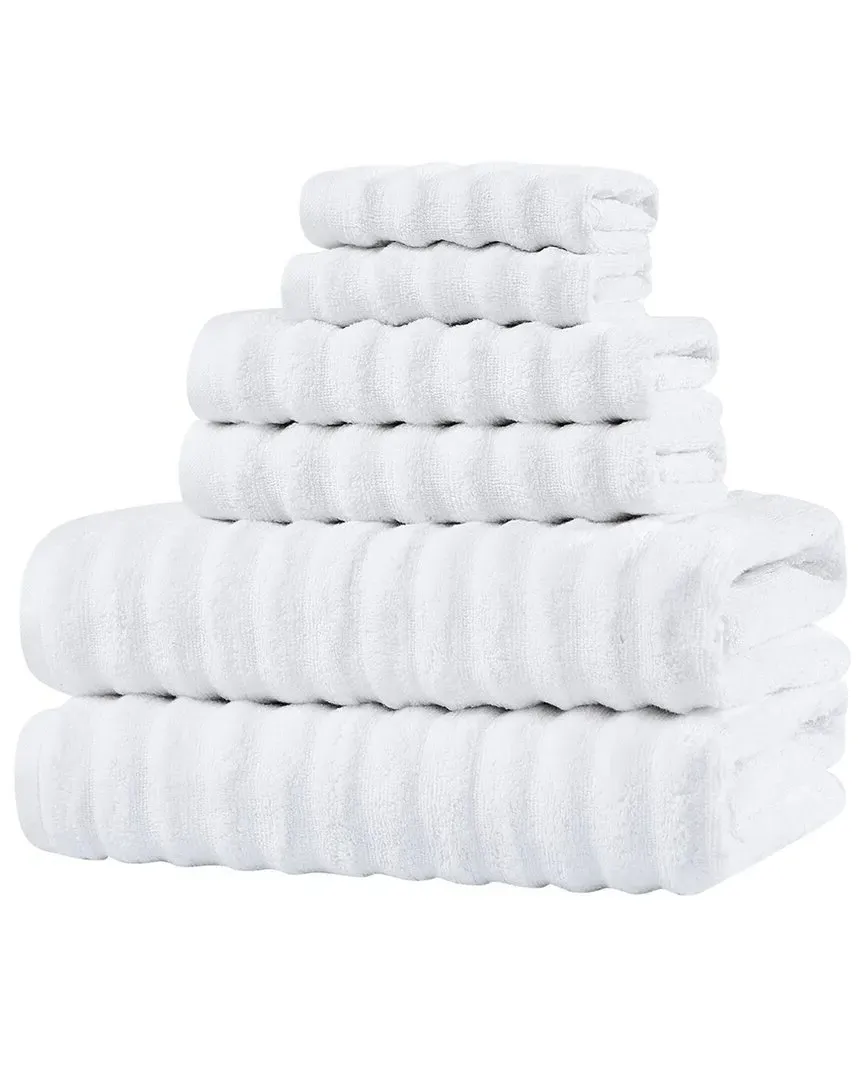 Textured Zero Twist 6pc Towel Set - White, Cotton