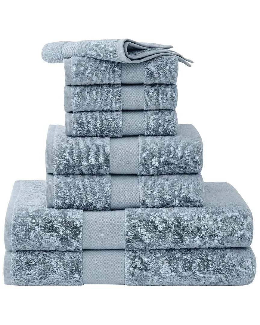 Plush Turkish Cotton 8pc Towel Set - Blue