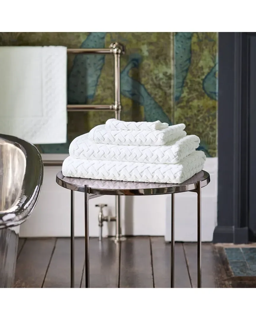 Trellis Collection Set of 12 Towels - White