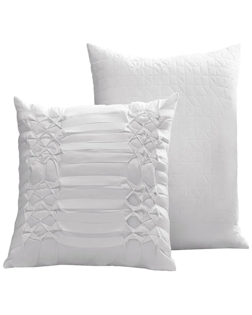 City Scene Triple Diamond Decorative Pillow Set - White image