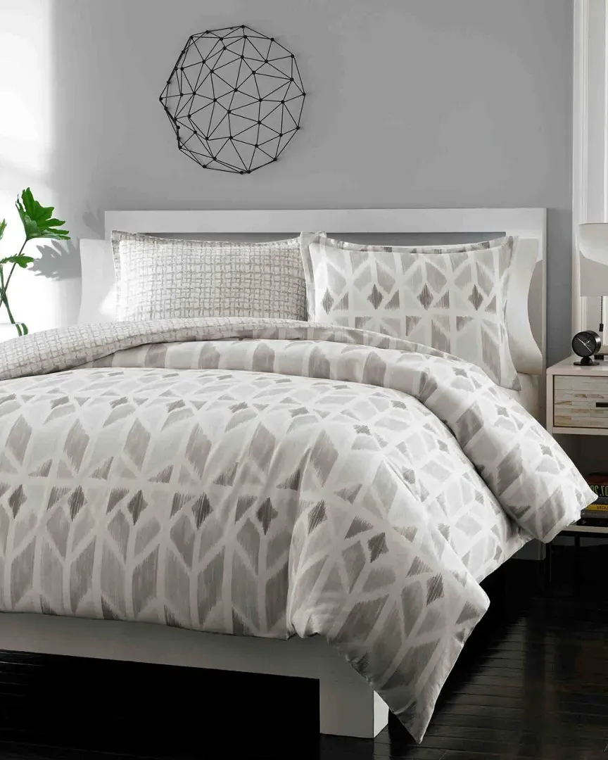 Grayson Duvet Set - Gray, Cotton image