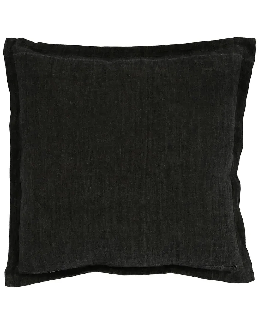Amy 22In Square Throw Pillow - Charcoal, Linen image