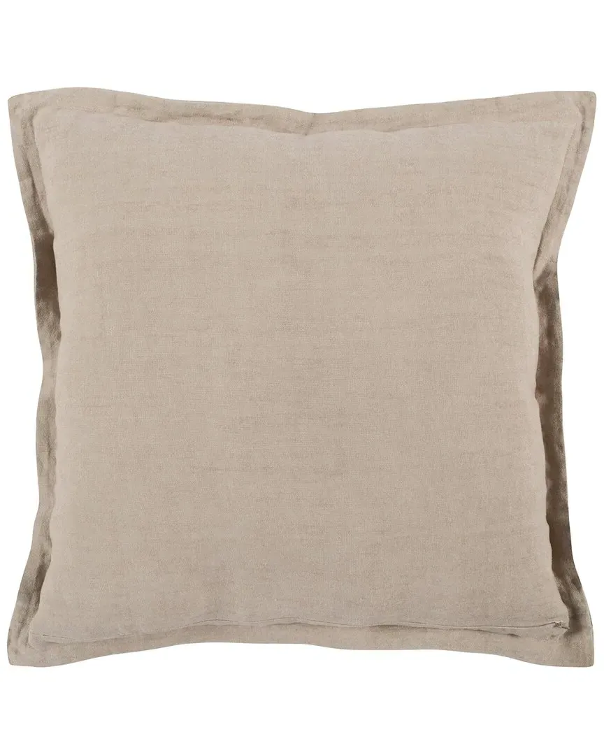 Amy 22In Square Throw Pillow - Natural, Linen