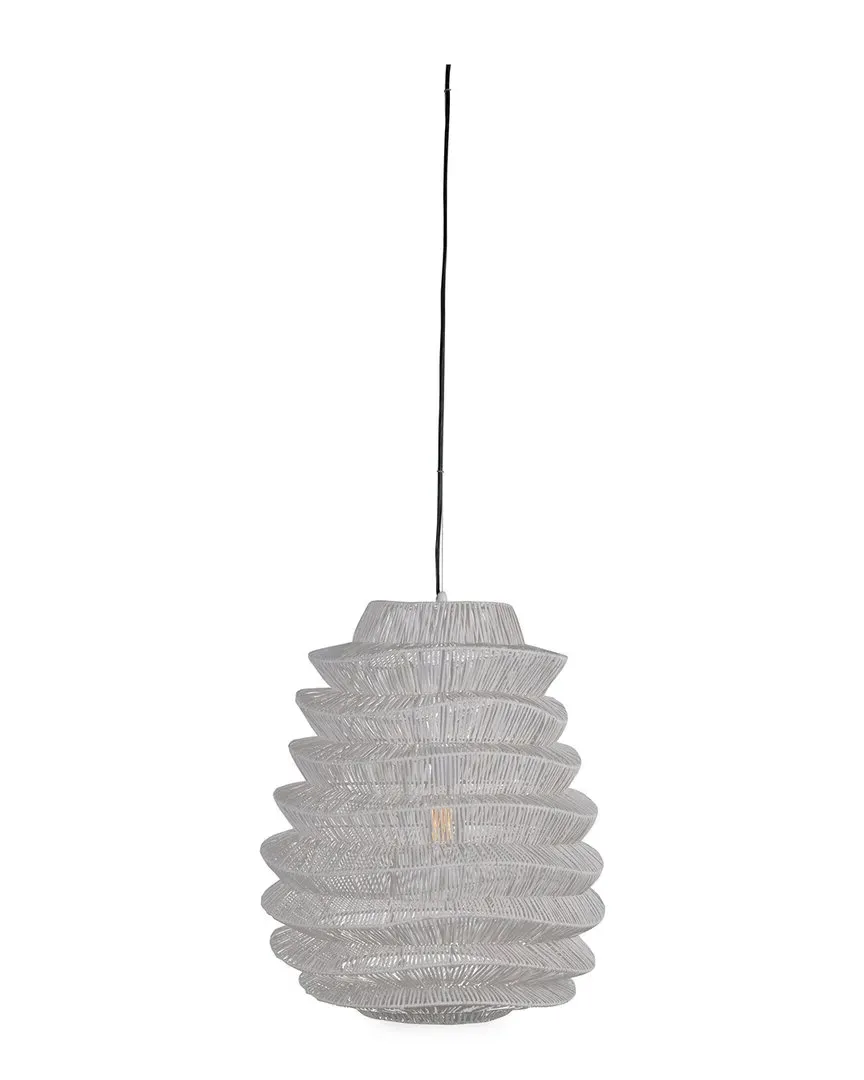 Barlow 1-Light Rattan Woven Pendant - White image