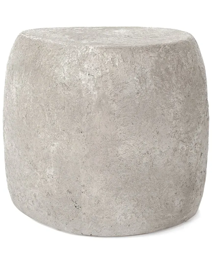 Britney Concrete Stone Outdoor End Table - Light Grey image