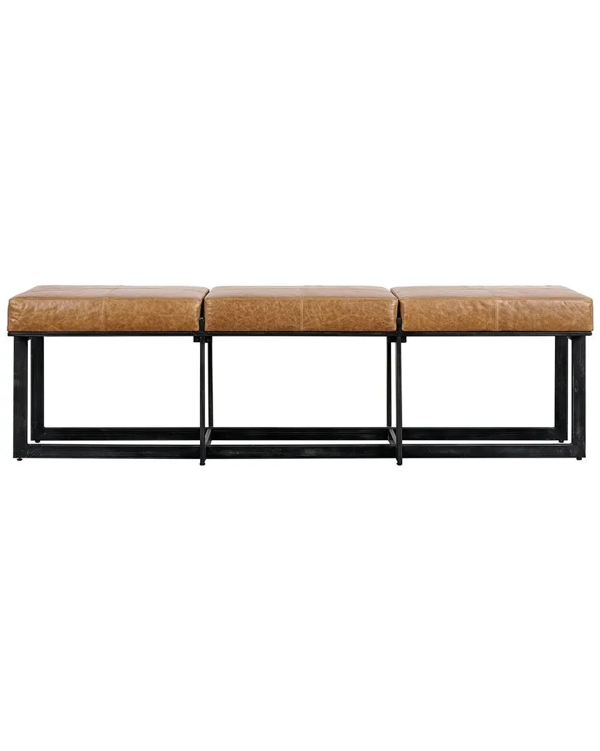 Calvin Narrow Bench - Chestnut, Leather