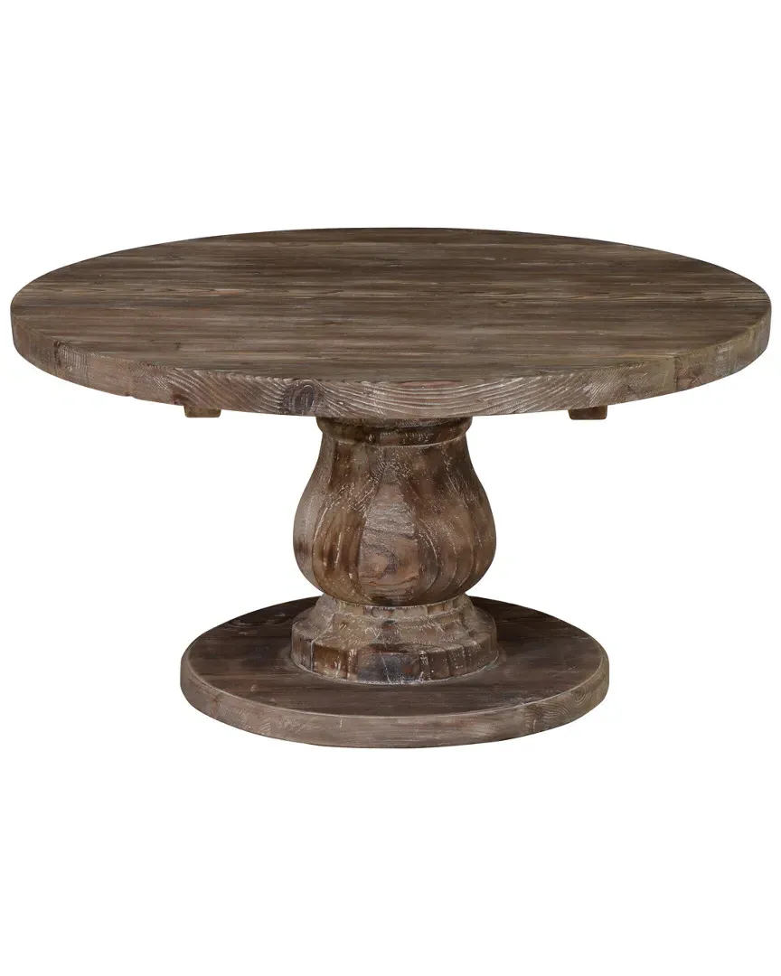 Carolina Round Coffee Table - Rustic Brown, Reclaimed Pine