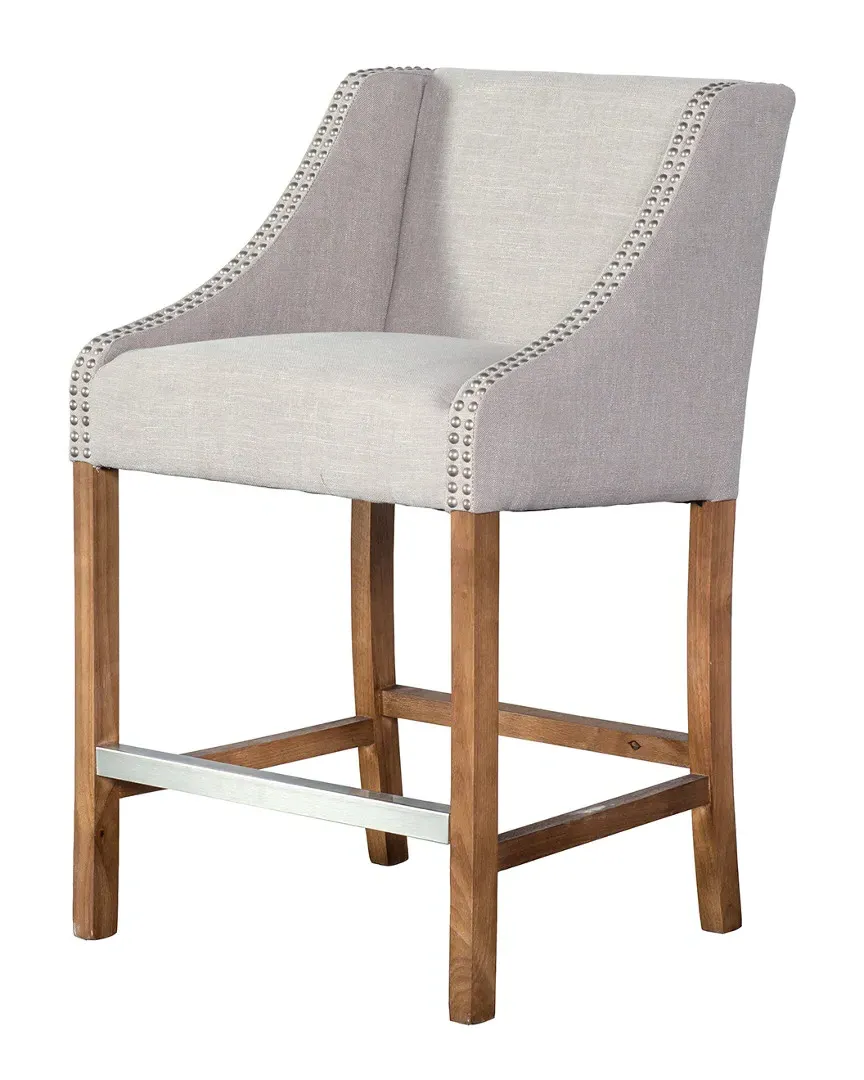 Castaic 24in Counter Stool - French Beige, Blended Fabric