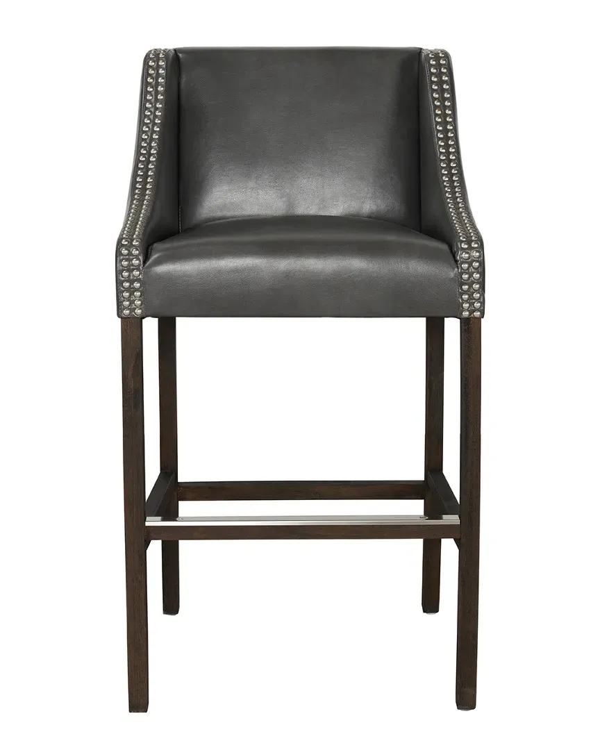Castaic 30in Barstool - Charcoal, Leather