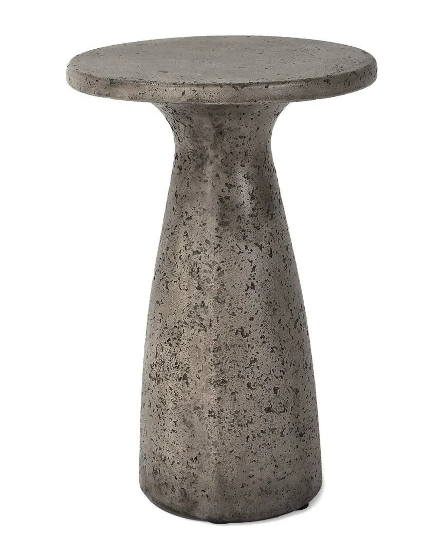Collins 19in Outdoor Accent Table - Grey, Concrete image