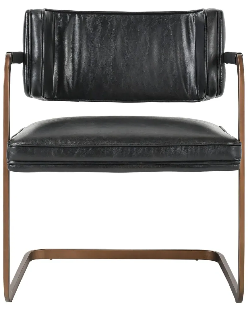 Fonda Cantilever Dining Chair - Black, Leather image