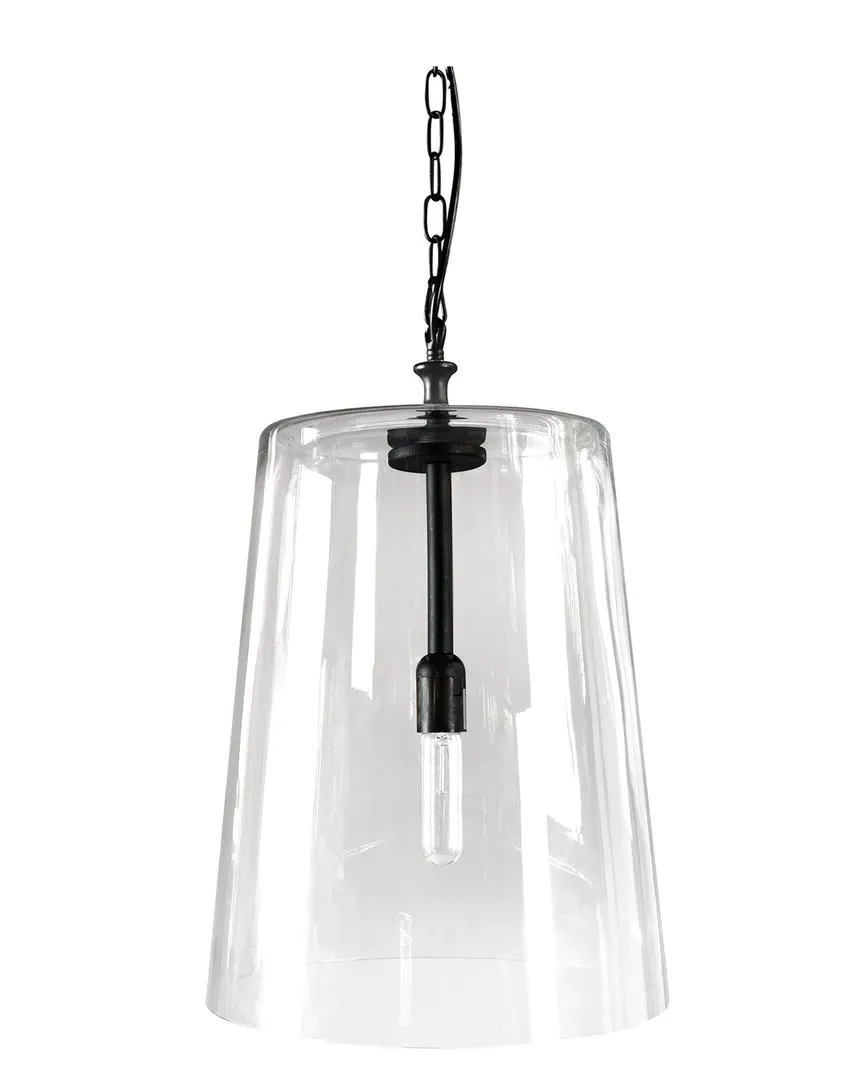Jolee Single Glass Pendant Light - Black, Steel image