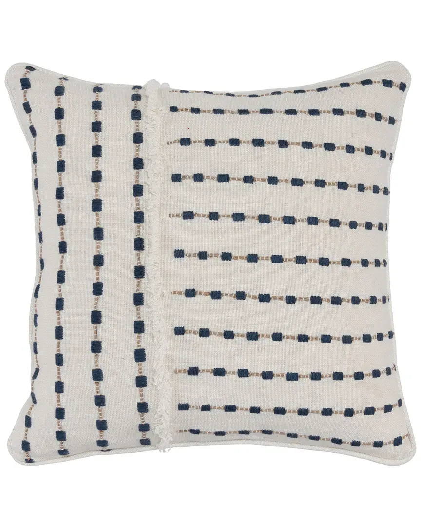 Kassia Embroidered 20in Throw Pillow - Multicolor, Linen image