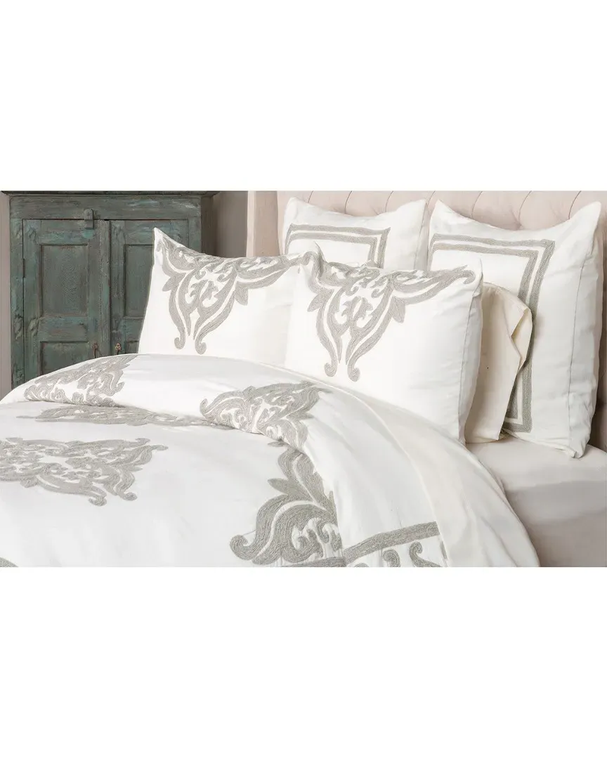 Kent Embroidered Duvet Set - Ivory, Cotton image