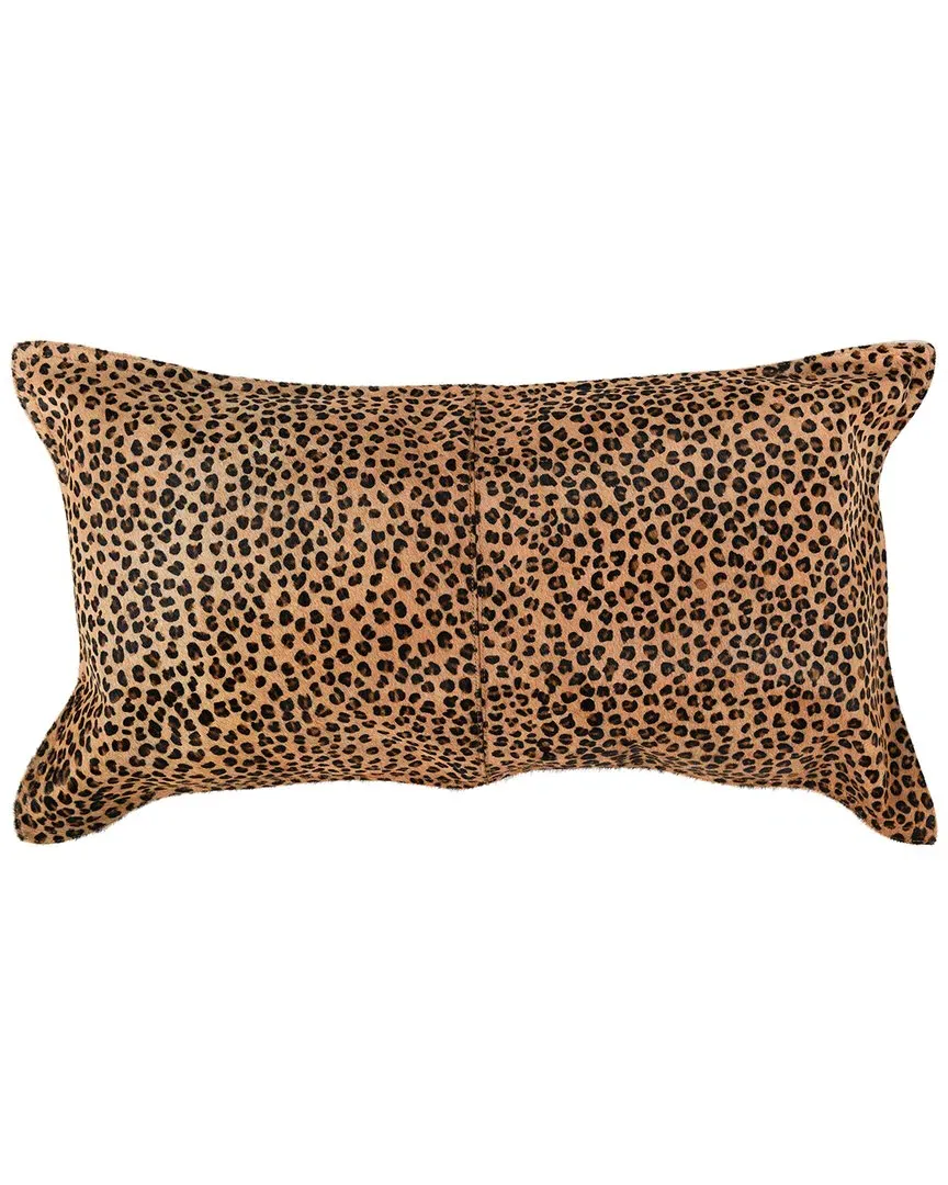 Leopard Cow Hide Throw Pillow - Camel