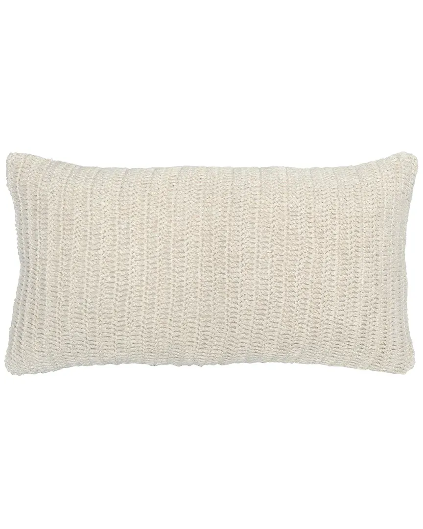 Nakeya Knitted Throw Pillow - Ivory, Belgian Flax Linen
