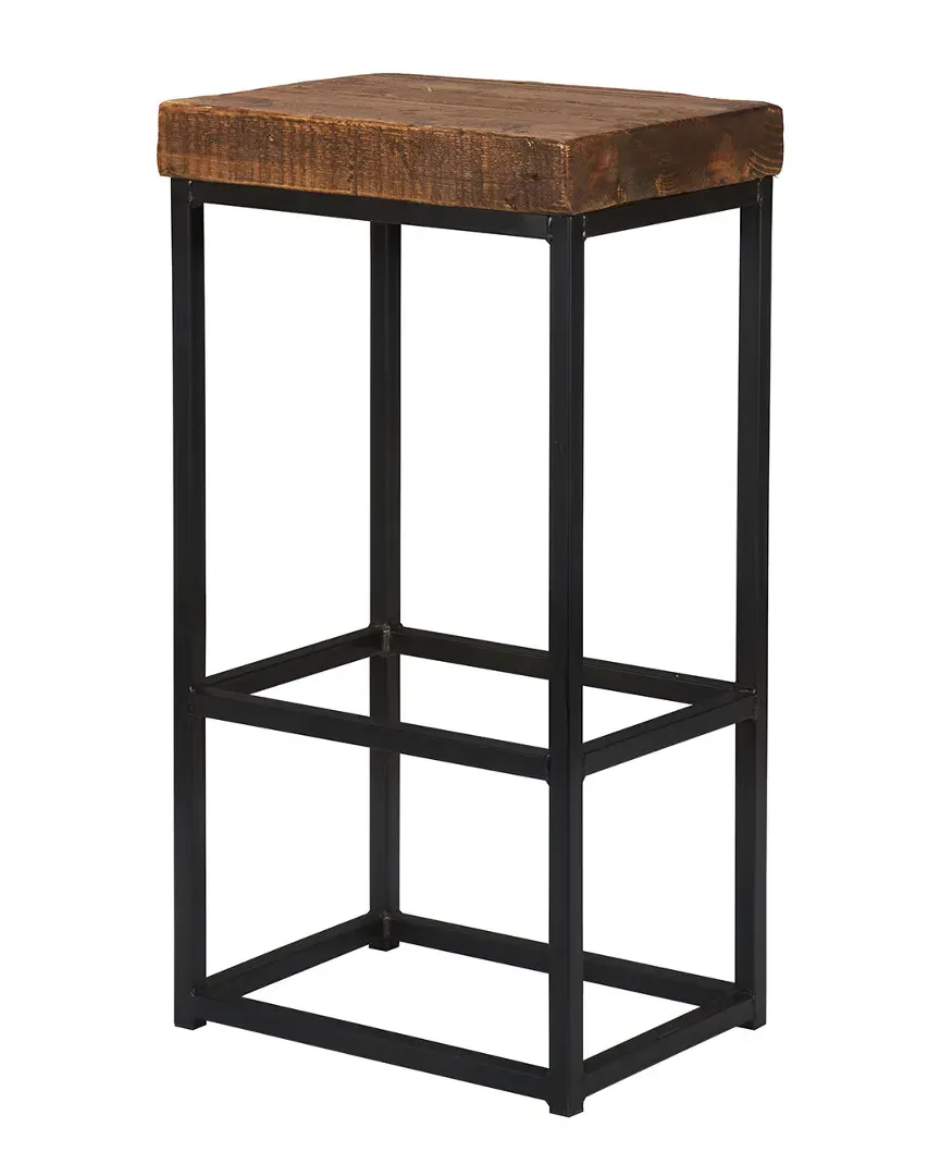 Porter Reclaimed Pine Barstool - Rustic Mahogany