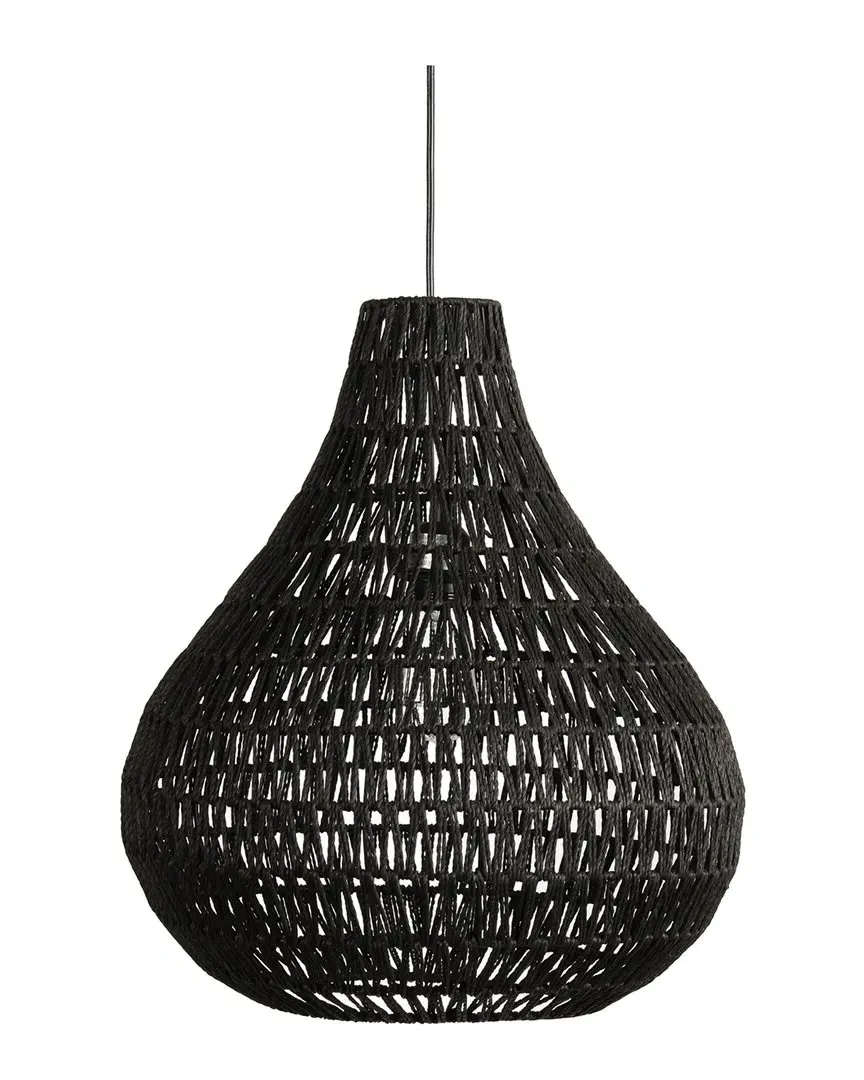 Quaid Woven Rattan Pendant - Black, Iron image
