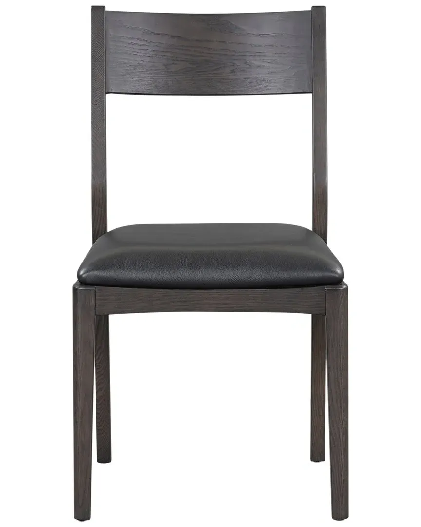 Rooney Top Grain Leather Dining Chair - Black, Ash Wood image