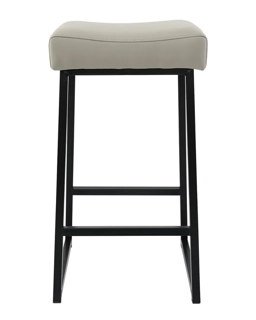 Set of 2 26in Counter Stools - Stone Grey, Vegan Leather