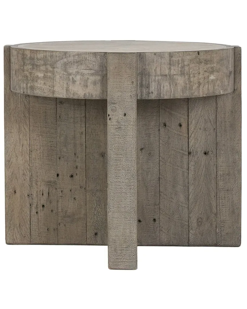 Sonoma 26in Round End Table - Grey, Reclaimed Pine image