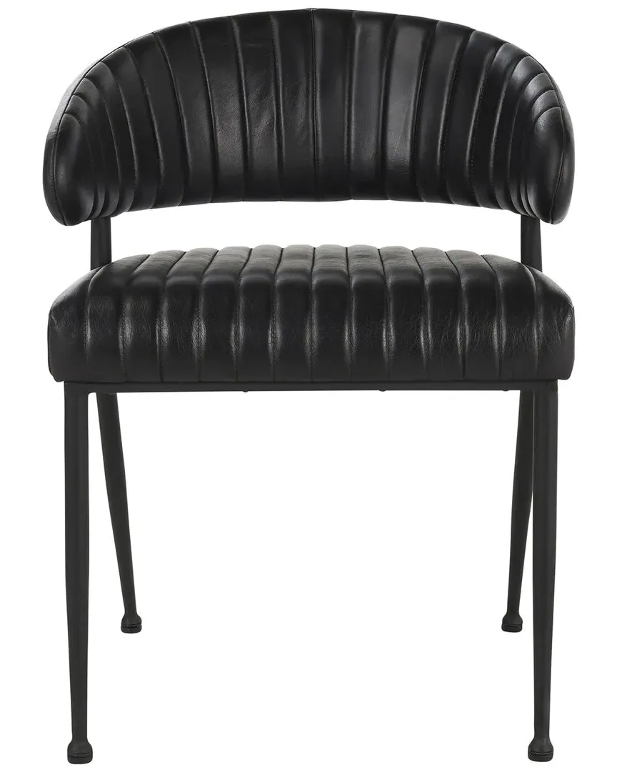 Umbria Dining Chair - Black, Top Grain Leather image