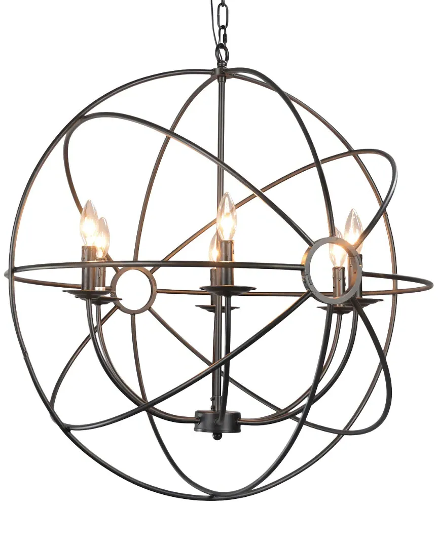 Voltaire 6-Light Chandelier - Black, Iron image