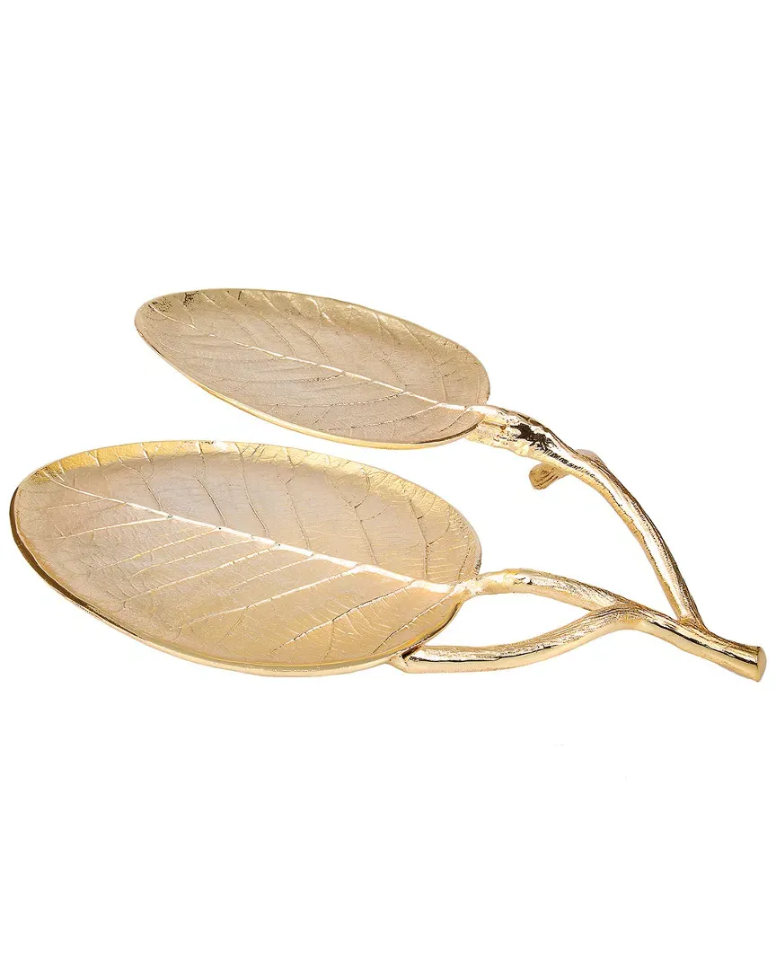 Leaf Shaped Relish Dish - Gold, Brass image