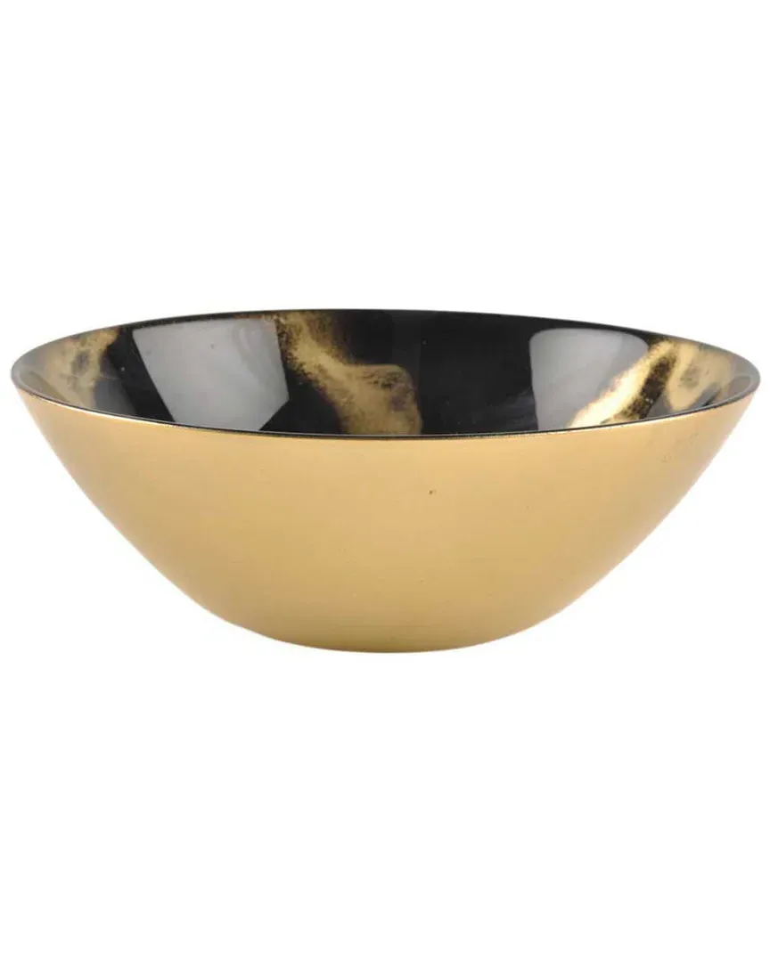 Marbleized Soup Bowl - Black, Glass image