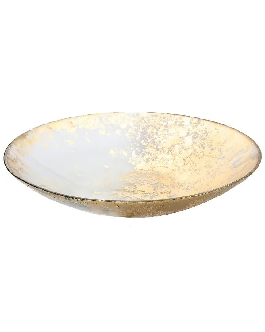 Smoked Glass Bowl with Gold Design - Smoked, Glass image