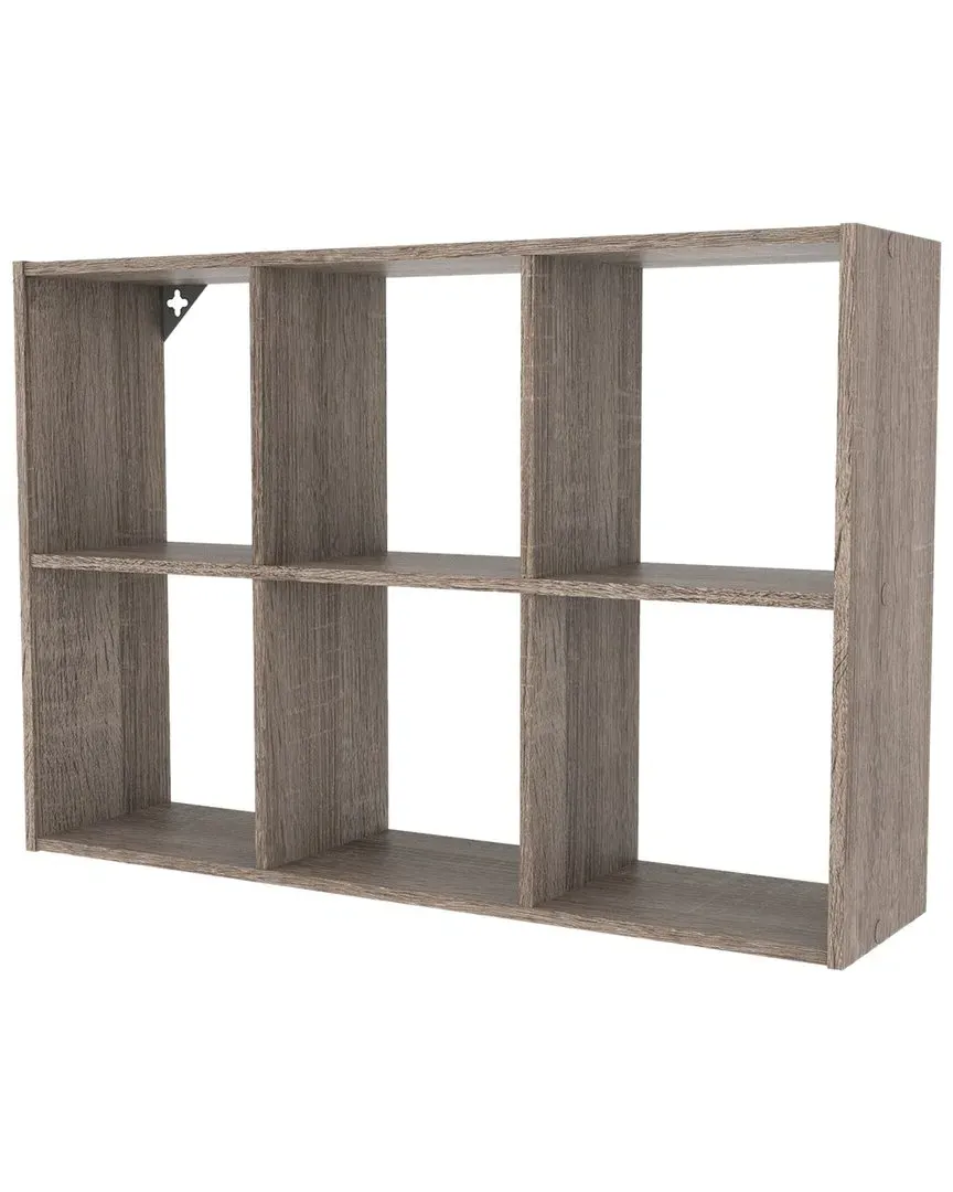 Mini 6-Cube Desktop Organizer - Weathered Teak