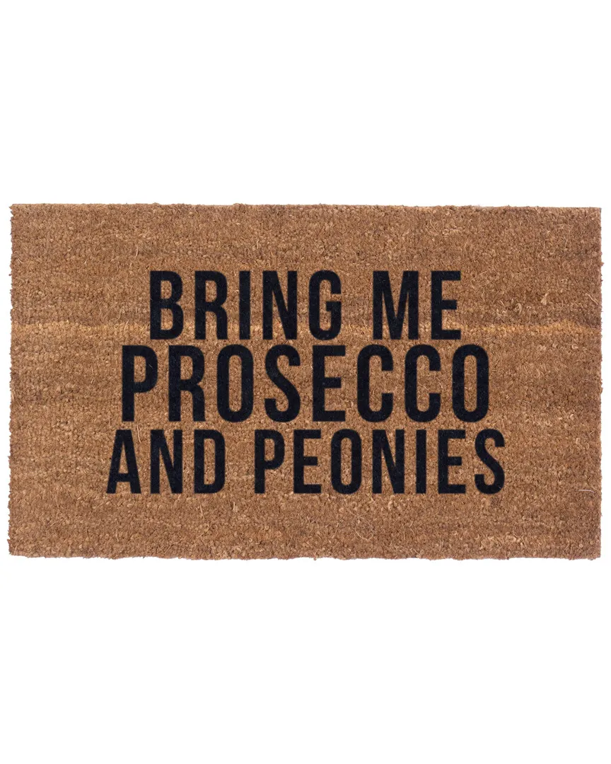 Prosecco And Peonies Doormat - Natural, Coir