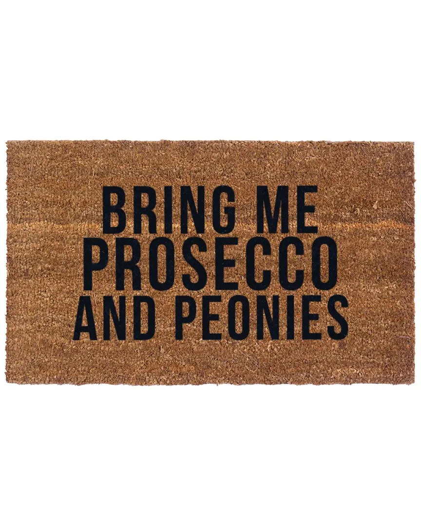 Prosecco & Peonies Doormat - Multicolor, Coir