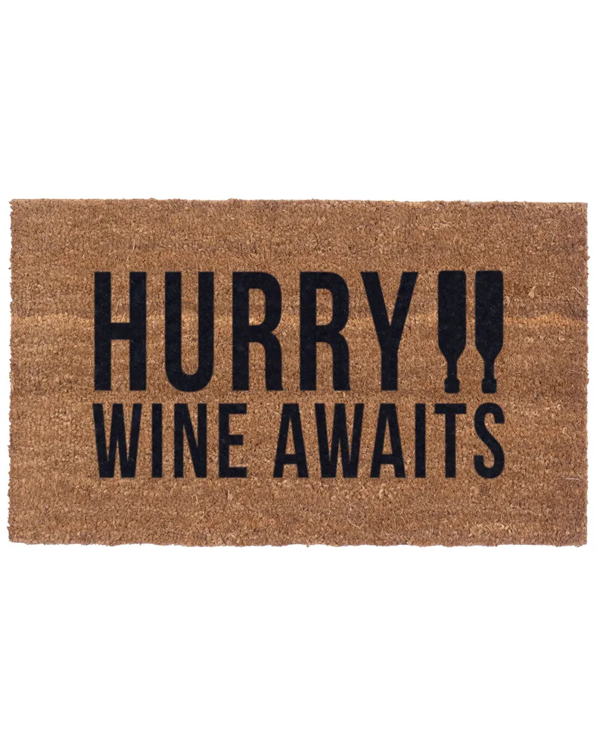 Wine Awaits Doormat - Natural, Coco Fibre image