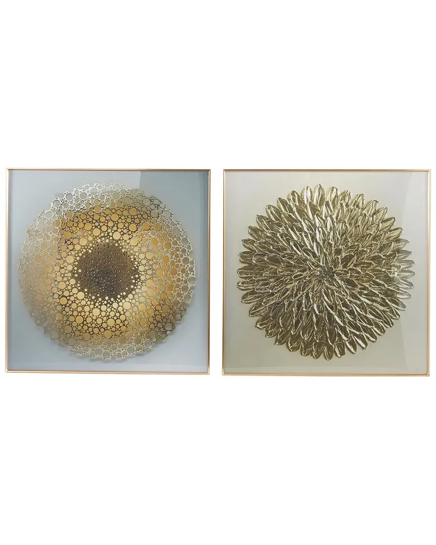 Aluminum Spiral Framed Wall Art Set - Gold image