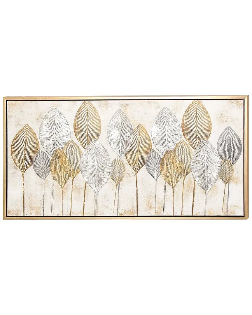 Canvas Leaf Framed Wall Art - Brown image