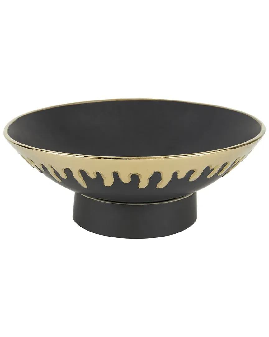 Ceramic Decorative Bowl with Abstract Drips - Black image