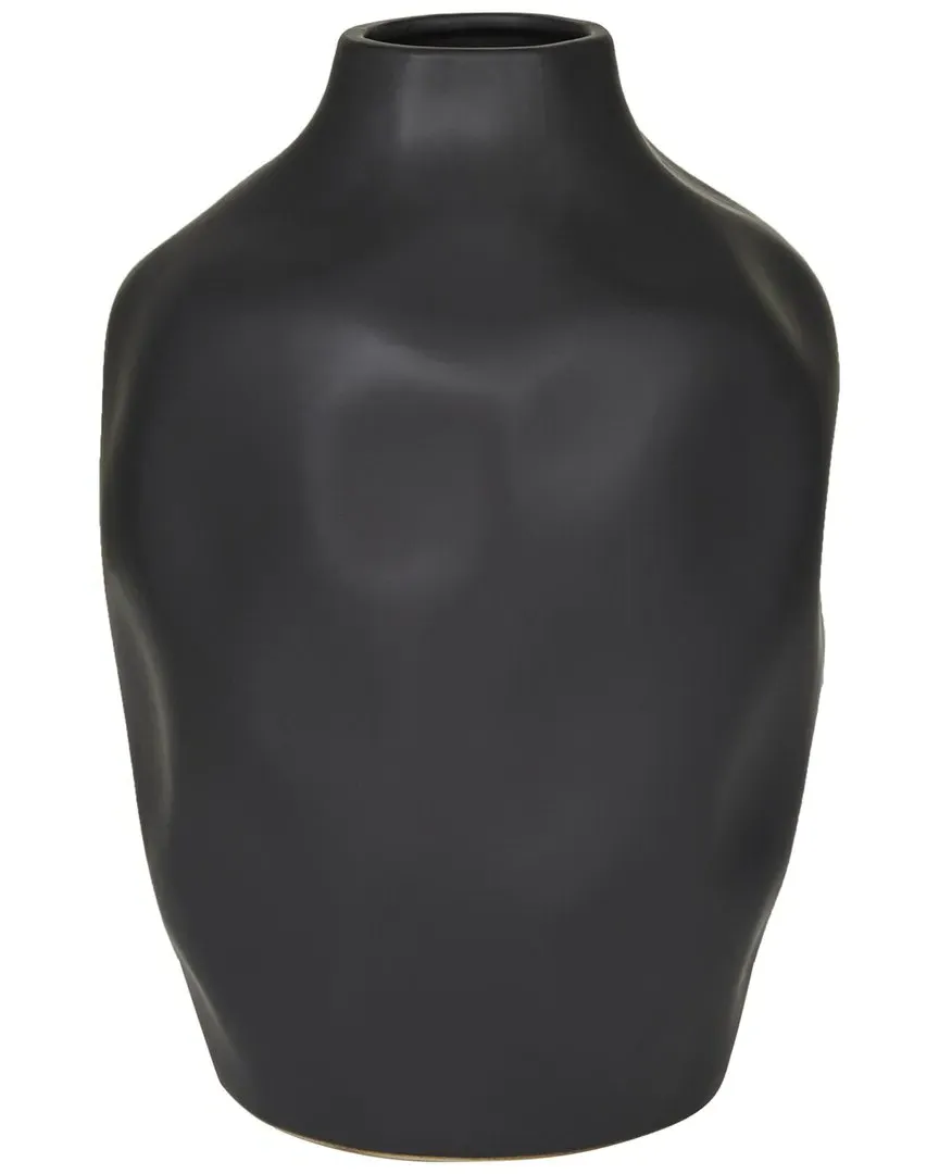 Ceramic Faceted Vase - Black, Stoneware image