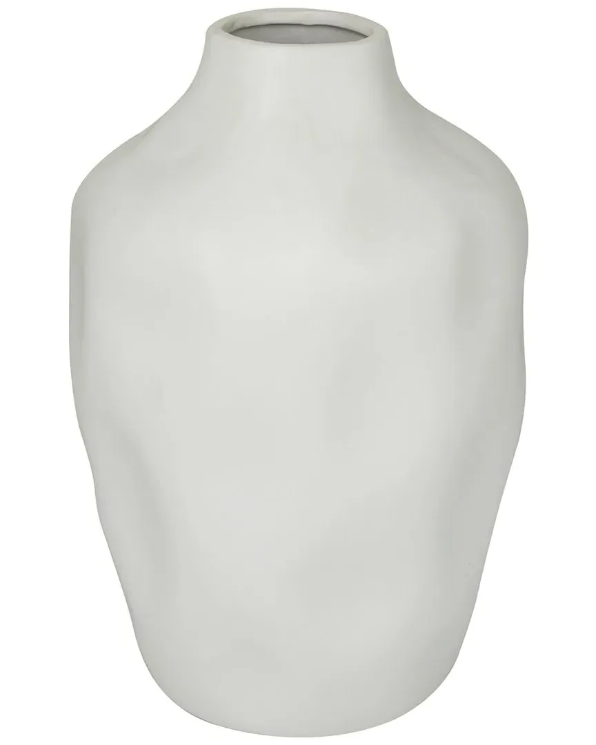 Ceramic Faceted Vase - White, Stoneware